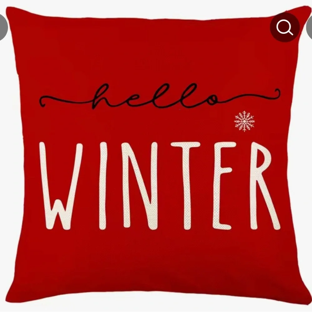 2pc Merry Christmas Hello Winter and Truck with tree pillow cases 17.7 x 17.7 B9